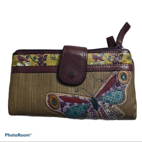 Fossil Handbags - Fossil Leather Wallet with Butterfly